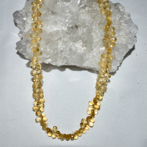 Citrine Faceted Drop Necklace