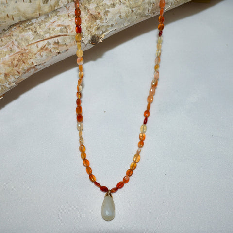 Fire Opal & Moonstone Necklace