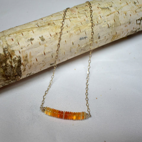 Fire Opal (Silver) Necklace